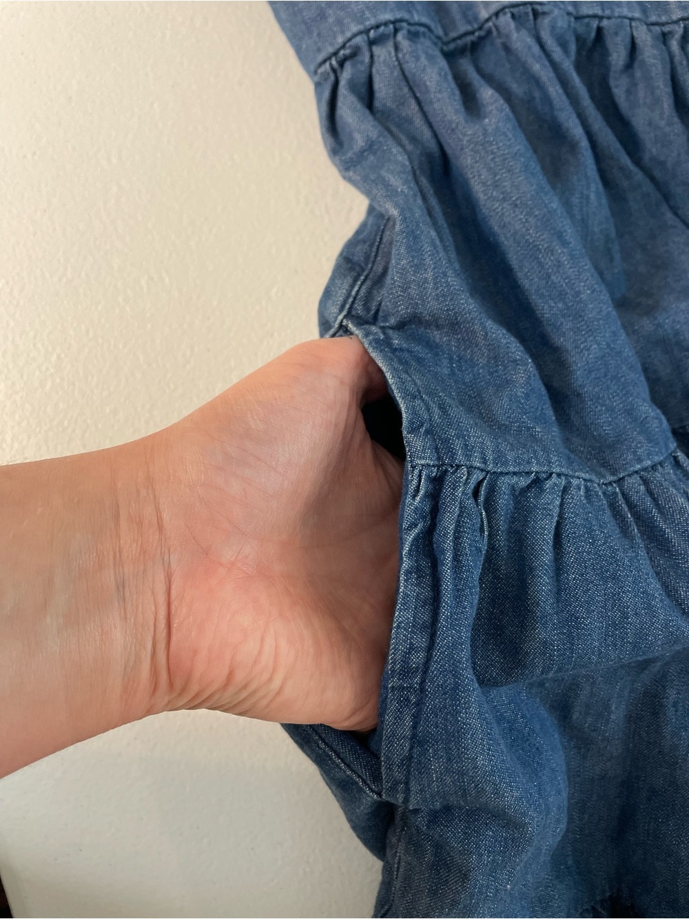 Wrangler Retro Denim/Chambray Tiered Spaghetti-Strap Prairie Dress - Picture 6 of 12